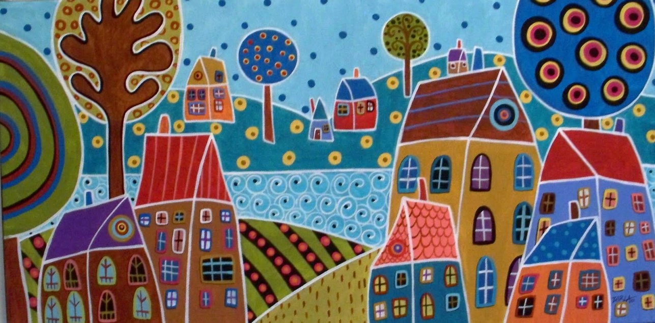 Houses & Trees By The Water